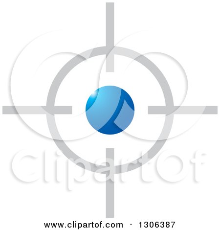 Clipart of a Blue and Gray Target - Royalty Free Vector Illustration by Lal Perera