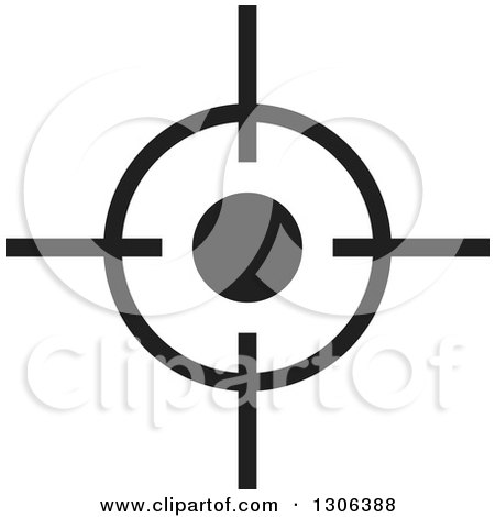 Clipart of a Black and White Target - Royalty Free Vector Illustration by Lal Perera