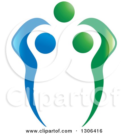 Clipart of a Blue and Green Abstract Person Tooth Design - Royalty Free Vector Illustration by Lal Perera