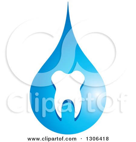 Clipart of a Blue Tooth and Water Drop Design - Royalty Free Vector Illustration by Lal Perera