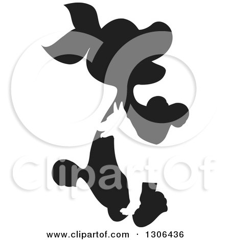 Clipart of a Silhouetted Black and White Puppy and Grown Dog Design - Royalty Free Vector Illustration by Lal Perera