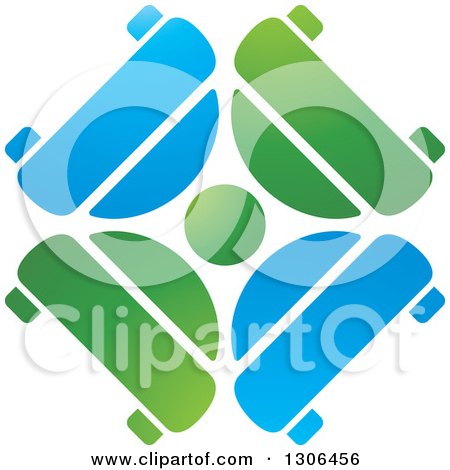 Clipart of a Gradient Green and Blue Circle of Cars Logo - Royalty Free Vector Illustration by Lal Perera