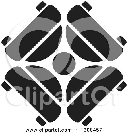 Clipart of a Black and White Circle of Cars Logo - Royalty Free Vector Illustration by Lal Perera