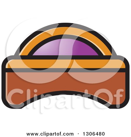Clipart of a Brown and Purple Bed - Royalty Free Vector Illustration by Lal Perera