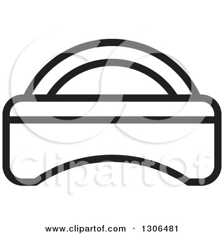 Clipart of a Black and White Outline Bed - Royalty Free Vector Illustration by Lal Perera