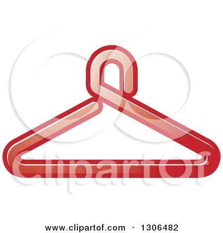 Clipart of a Gradient Red Hanger Icon - Royalty Free Vector Illustration by Lal Perera