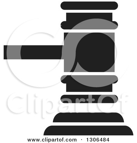Clipart of a Black and White Gavel - Royalty Free Vector Illustration by Lal Perera