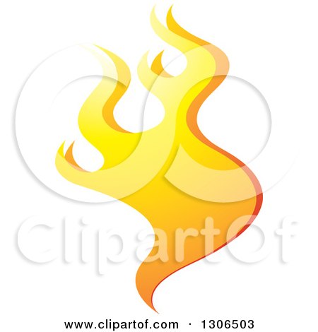 Clipart of a Gradient Yellow Fire - Royalty Free Vector Illustration by Lal Perera