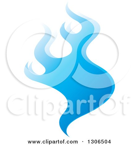 Clipart of a Gradient Blue Fire - Royalty Free Vector Illustration by Lal Perera