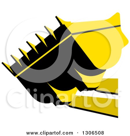 Clipart of a Black and Yellow Industrial Bulldozer Bucket - Royalty Free Vector Illustration by Lal Perera