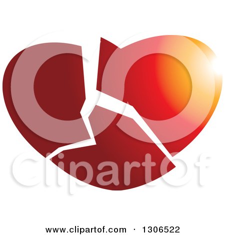 Clipart of a Gradient Shattered Heart - Royalty Free Vector Illustration by Lal Perera