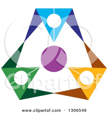 Clipart of a Colorful Abstract Design of a Circle of People 2 - Royalty Free Vector Illustration by Lal Perera
