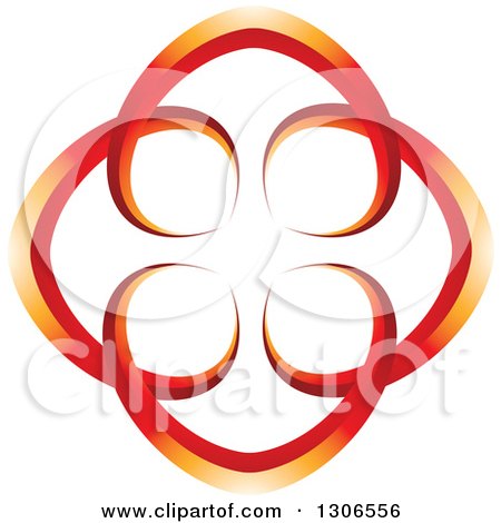 Clipart of a Diamond Made of Hearts Coming Together - Royalty Free Vector Illustration by Lal Perera