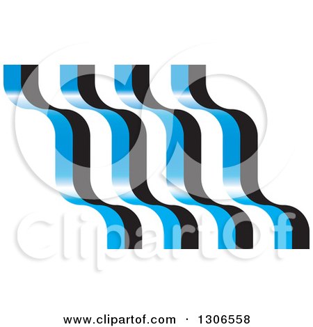 Clipart of Shiny Blue and Black Waves - Royalty Free Vector Illustration by Lal Perera