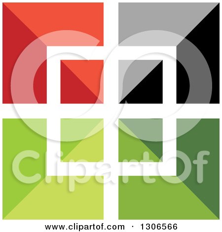 Clipart of a Shiny Geometric Colorful Square - Royalty Free Vector Illustration by Lal Perera