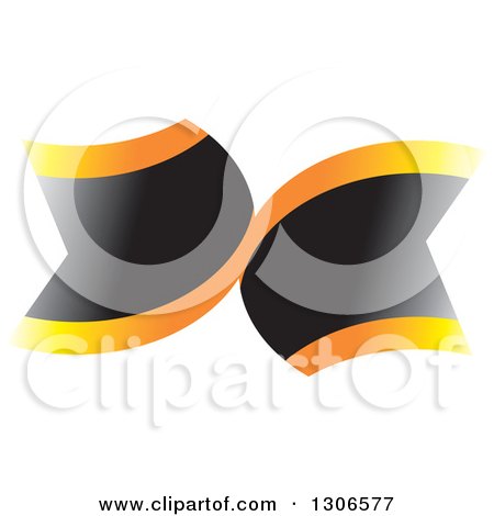 Clipart of Abstract Black and Gradient Orange Banners - Royalty Free Vector Illustration by Lal Perera