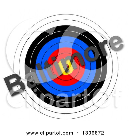 Clipart of a Baltimore Riots Bullseye Target with Text over White - Royalty Free Illustration by oboy