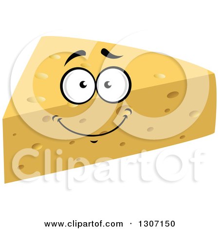 Clipart of a Cartoon Happy Cheese Wedge Character 2 - Royalty Free Vector Illustration by Vector Tradition SM