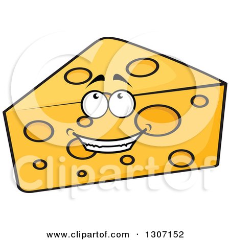 Clipart of a Cartoon Happy Cheese Wedge Character 4 - Royalty Free Vector Illustration by Vector Tradition SM