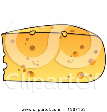 Clipart of a Cartoon Cheese Wedge - Royalty Free Vector Illustration by Vector Tradition SM