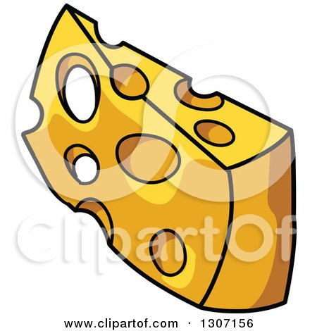 Clipart of a Cartoon Cheese Wedge 2 - Royalty Free Vector Illustration by Vector Tradition SM