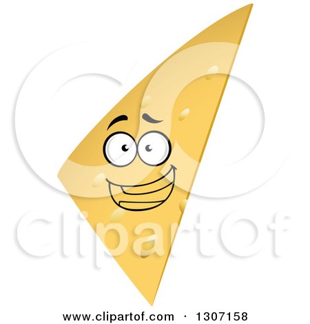 Clipart of a Cartoon Happy Cheese Wedge Character - Royalty Free Vector Illustration by Vector Tradition SM