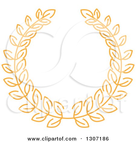 Clipart of an Orange Laurel Wreath 16 - Royalty Free Vector Illustration by Vector Tradition SM