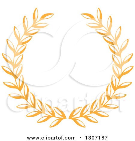 Clipart of an Orange Laurel Wreath 13 - Royalty Free Vector Illustration by Vector Tradition SM
