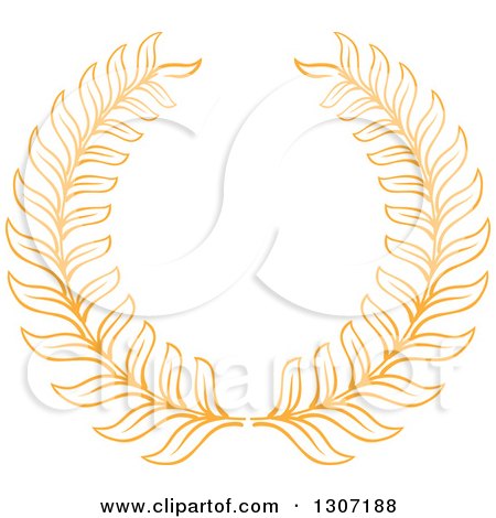 Clipart of an Orange Laurel Wreath 14 - Royalty Free Vector Illustration by Vector Tradition SM
