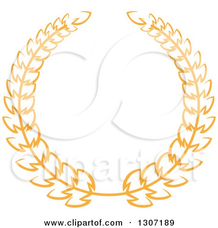 Clipart of an Orange Laurel Wreath 15 - Royalty Free Vector Illustration by Vector Tradition SM