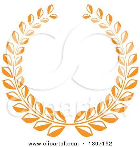 Clipart of an Orange Laurel Wreath 9 - Royalty Free Vector Illustration by Vector Tradition SM
