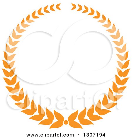 Clipart of an Orange Laurel Wreath 11 - Royalty Free Vector Illustration by Vector Tradition SM