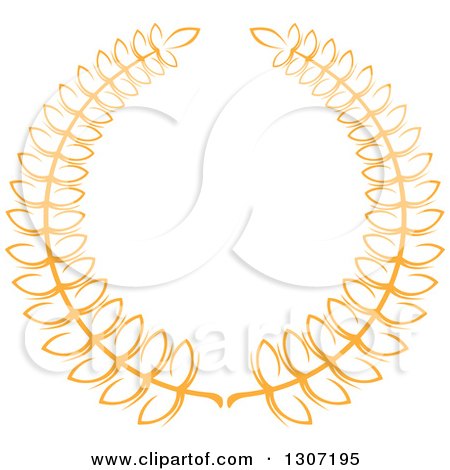 Clipart of an Orange Laurel Wreath 12 - Royalty Free Vector Illustration by Vector Tradition SM