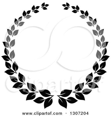 Clipart of a Black and White Laurel Wreath 10 - Royalty Free Vector Illustration by Vector Tradition SM