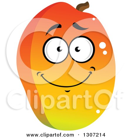 Clipart of a Cartoon Mango Character Smiling - Royalty Free Vector Illustration by Vector Tradition SM