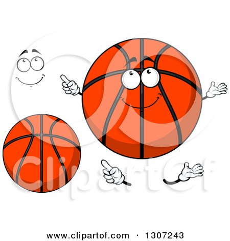 Clipart of a Cartoon Face, Hands and Basketballs - Royalty Free Vector Illustration by Vector Tradition SM