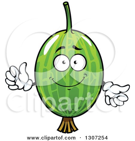 Clipart of a Cartoon Happy Gooseberry Character Giving a Thumb up - Royalty Free Vector Illustration by Vector Tradition SM