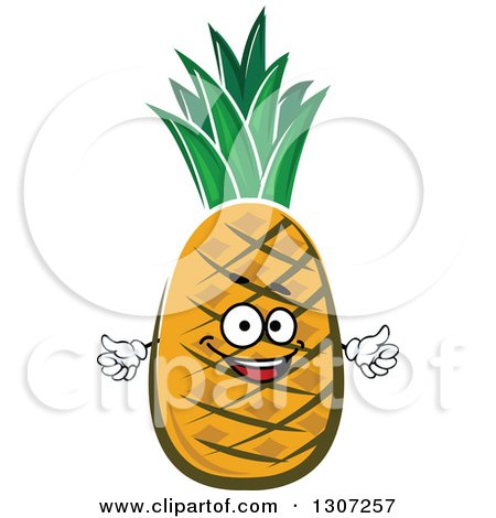 Clipart of a Happy Pineapple Character Giving a Thumb up - Royalty Free Vector Illustration by Vector Tradition SM