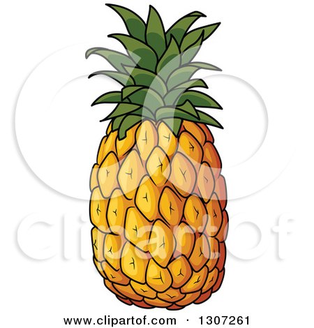 Clipart of a Cartoon Pineapple 2 - Royalty Free Vector Illustration by Vector Tradition SM