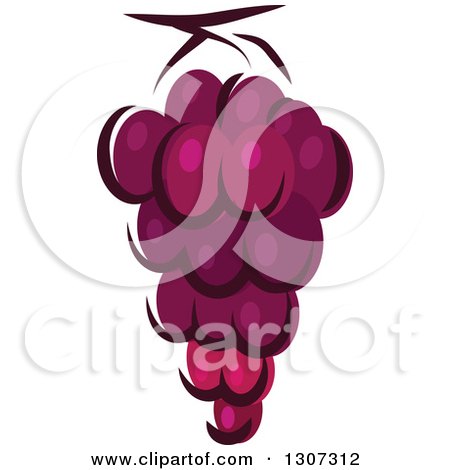 Clipart of a Cartoon Purple Grapes - Royalty Free Vector Illustration by Vector Tradition SM