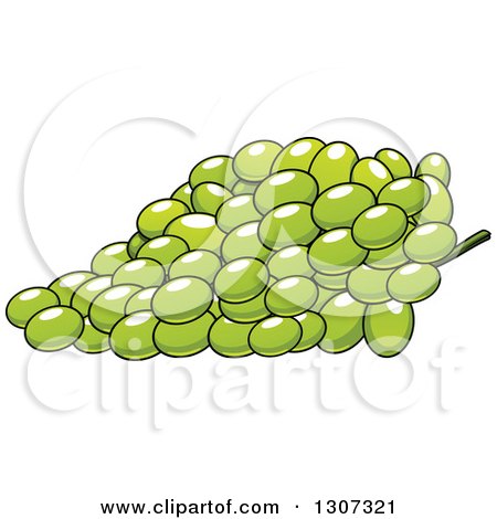 Clipart of a Cartoon Bunch of Green Grapes - Royalty Free Vector Illustration by Vector Tradition SM