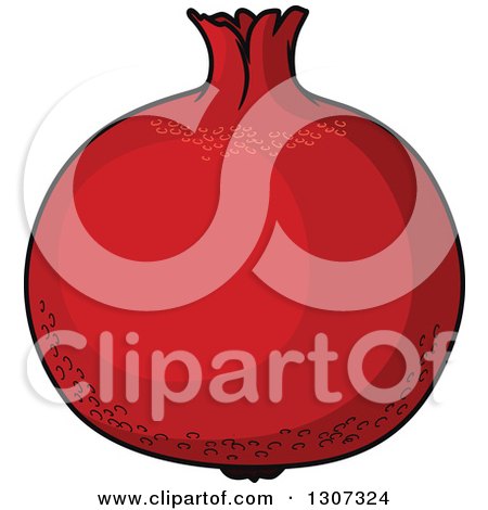 Clipart of a Cartoon Pomegranate - Royalty Free Vector Illustration by Vector Tradition SM