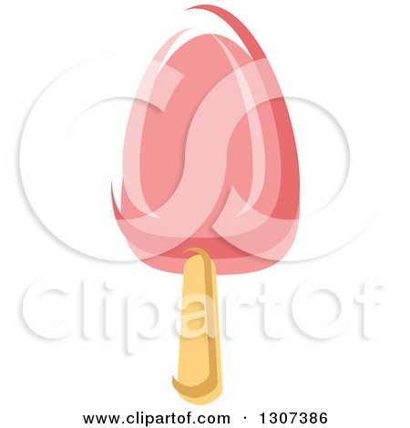 Clipart of a Cartoon Pink Popsicle - Royalty Free Vector Illustration by Vector Tradition SM