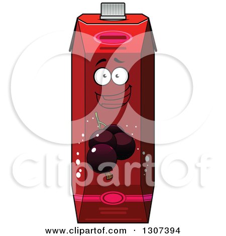 Clipart of a Cartoon Happy Currant Juice Carton Character 3 - Royalty Free Vector Illustration by Vector Tradition SM