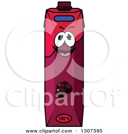 Clipart of a Cartoon Happy Currant Juice Carton Character 4 - Royalty Free Vector Illustration by Vector Tradition SM