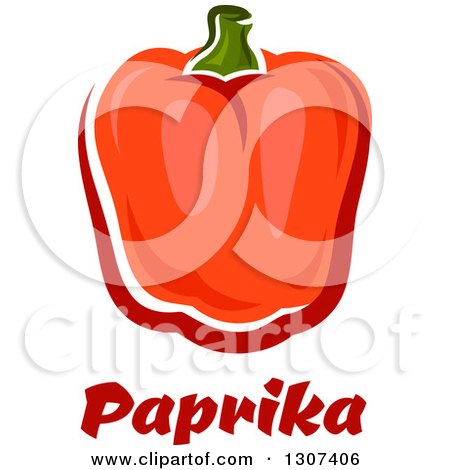 Clipart of a Cartoon Red Paprika Pepper over Text - Royalty Free Vector Illustration by Vector Tradition SM