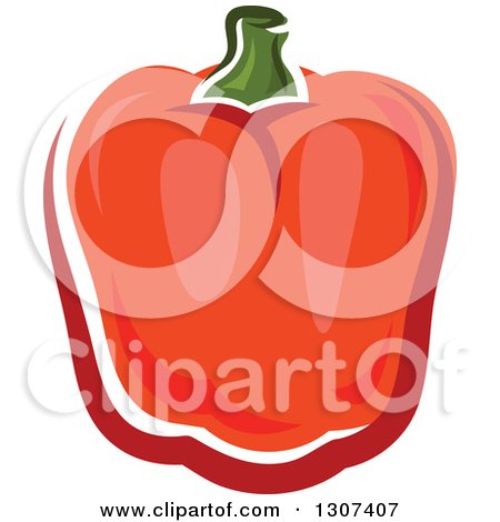 Clipart of a Cartoon Red Paprika Pepper - Royalty Free Vector Illustration by Vector Tradition SM