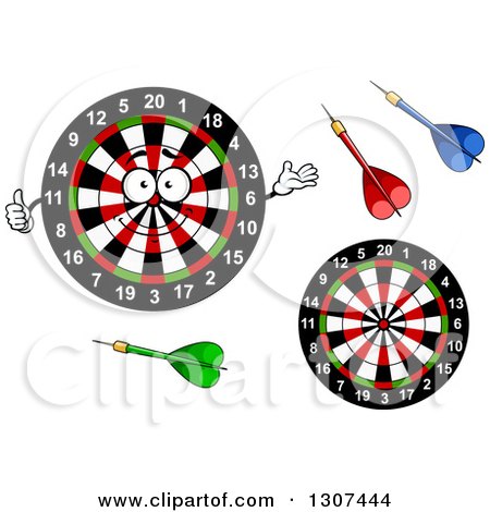 Clipart of Cartoon Targets and Darts - Royalty Free Vector Illustration by Vector Tradition SM