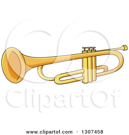 Clipart of a Cartoon Trumpet - Royalty Free Vector Illustration by Vector Tradition SM