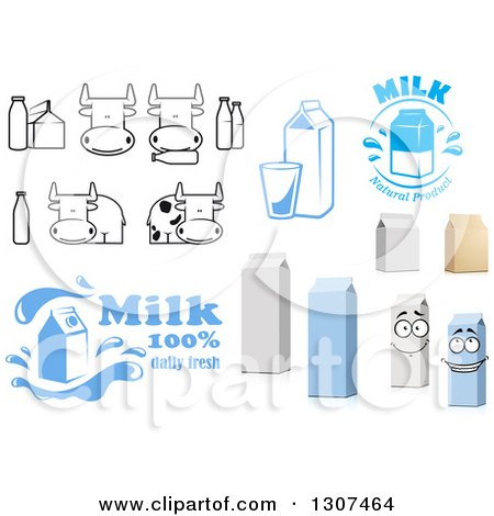 Clipart of White Milk Designs Royalty Free Vector Illustration by Vector Tradition SM
